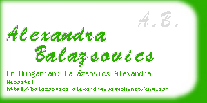 alexandra balazsovics business card