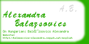 alexandra balazsovics business card